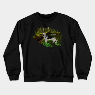 AnemalSoul - Black & Silver Saddle German Shepherd Crewneck Sweatshirt